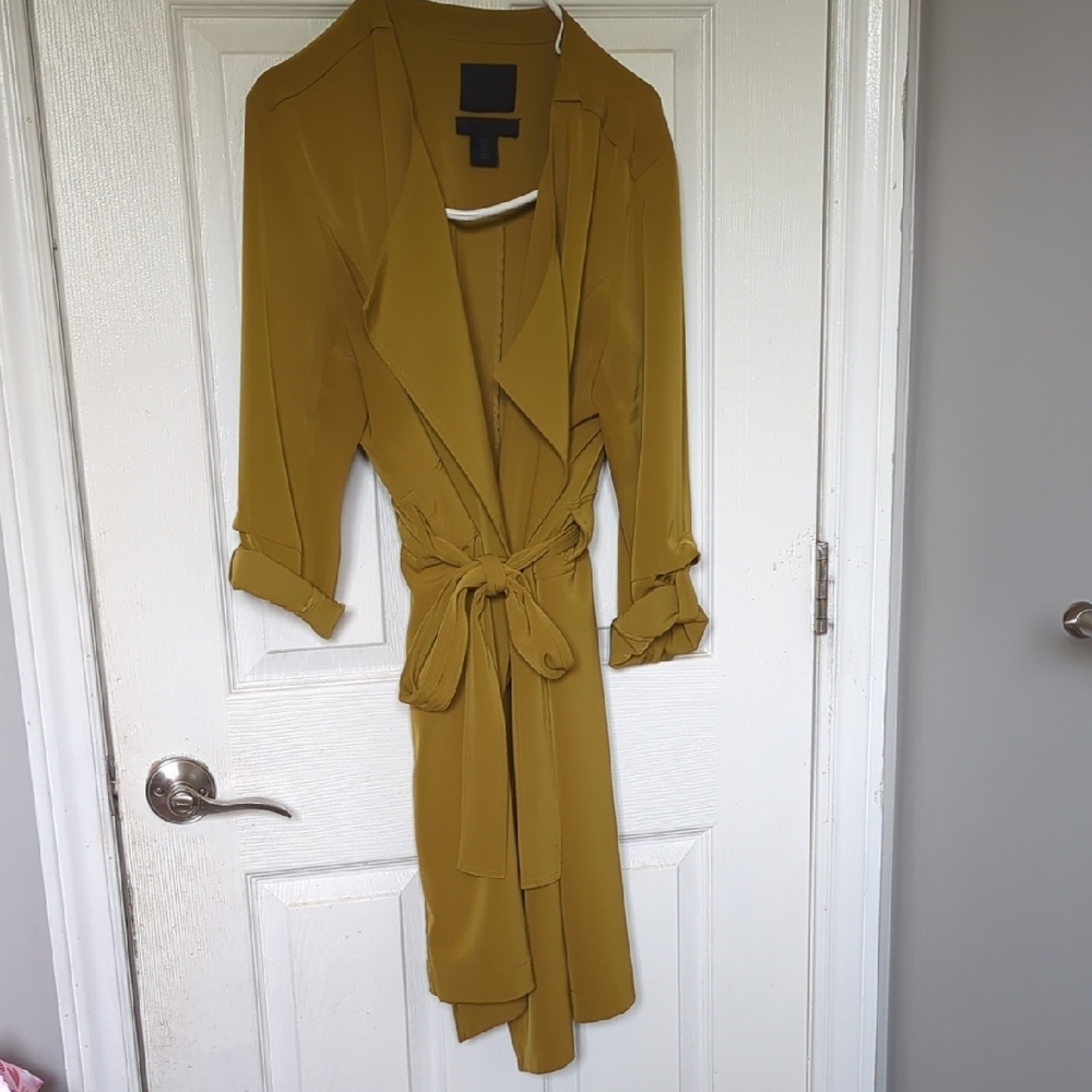Mustard Yellow Belted Trench Coat